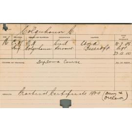 COLQUHOUN, Colin (Special Course - Dairy & Orchard)