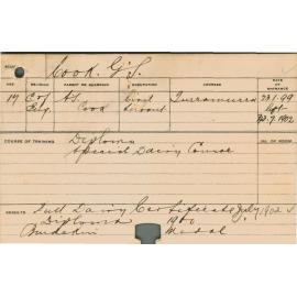 COOK, GS (Hawkesbury Diploma of Agriculture (HDA)/ Special Course - Dairy)