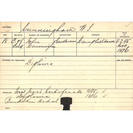CUNNINGHAM, WJ (Diploma)