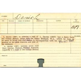 DAVIES, L (Agriculture)