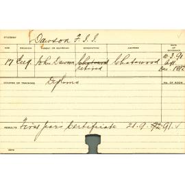 DAWSON, FJJ (Certificate - First Year)