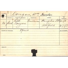 DOUGAN, W Hunter (Special)