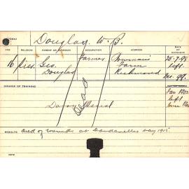 DOUGLAS, W Bowman (Special Course - Dairy)