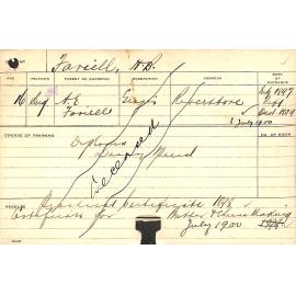 FAVIELL, Horace Bonfield (Certificate - Practical & Butter and Cheesemaking)