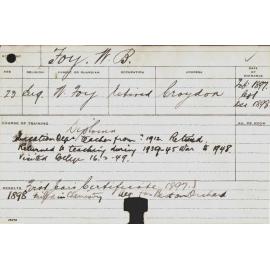 FOY, WB (Hawkesbury Diploma of Agriculture (HDA))