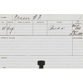 FRASER, WF (Agriculture 1891)