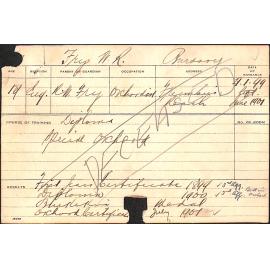 FRY, WR (Hawkesbury Diploma of Agriculture (HDA) (Burdekin Medal) & Certificate - Orchard)