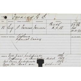 FURNESS, GE (Hawkesbury Diploma of Agriculture (HDA) & Certificate - Dairy)