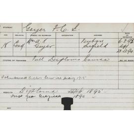 GEYER, FCE (Hawkesbury Diploma of Agriculture (HDA))