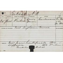 GIBSON, Alex W (Hawkesbury Diploma of Agriculture (HDA) (Burdekin Medal))