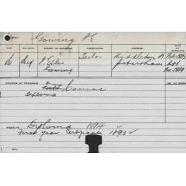 GOWING, JE (Hawkesbury Diploma of Agriculture (HDA) (First Year Certificate))