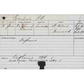 GRIEVE, JW (Diploma)