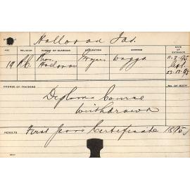 HALLORAN, Jas (Diploma Course)