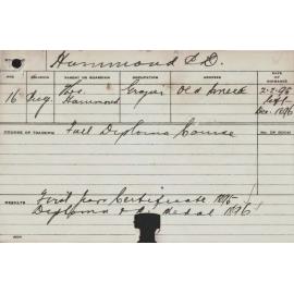 HAMMOND, ED (Full Diploma Course)