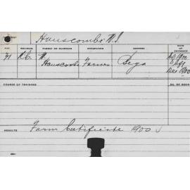 HANSCOMBE, WJ (Certificate - Farm)