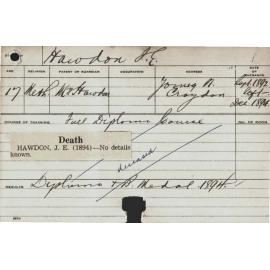 HAWDON, John E (Full Diploma Course)