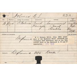HOLMES, NJ (Hawkesbury Diploma of Agriculture (HDA))