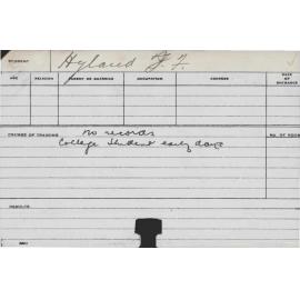 HYLAND, JF (Course Not Identified)