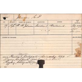 JOHNSON, Claude Parker (Practical Certificate/ Dairy Certificate/ Piggery Certificate)
