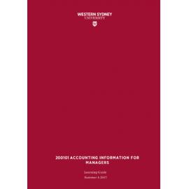 Learning Guide - Accounting Information for Managers (200101) - Summer A 2017