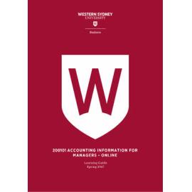 Learning Guide - Accounting Information for Managers Online (200101) - Spring 2017