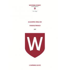 Learning Guide - Academic English (700056 / 900021) - The College 2017