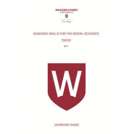 Learning Guide - Academic Skills for the Social Sciences (700233) - The College 2017