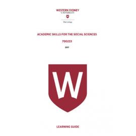 Learning Guide - Academic Skills for the Social Sciences (700233) - The College 2017