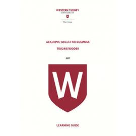 Learning Guide - Academic Skills for Business (700248 / 900098) - The College 2017