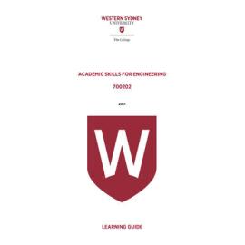 Learning Guide - Academic Skills for Engineering (700202) - The College 2017