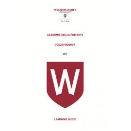 Learning Guide - Academic Skills for Arts (700211 / 900097) - The College 2017