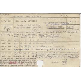 ALVAREZ, Gavin Brian (Hawkesbury Diploma of Agriculture (HDA))