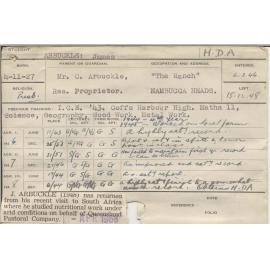 ARBUCKLE, James (Hawkesbury Diploma of Agriculture (HDA))