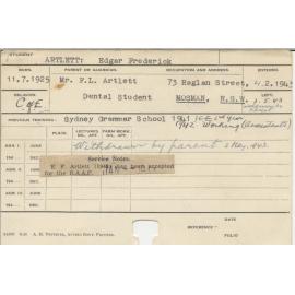 ARTLETT, Edgar Frederick (Hawkesbury Diploma of Agriculture (HDA))