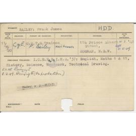 BAILEY, Frank James (Hawkesbury Diploma in Dairying (HDD))