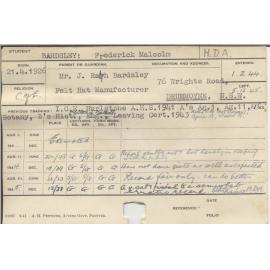 BARDSLEY, Frederick Malcolm (Hawkesbury Diploma of Agriculture (HDA))