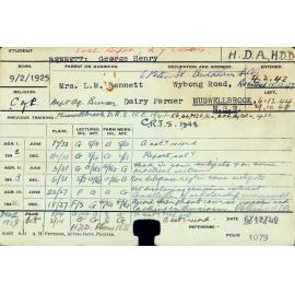 BENNETT, George Henry (Hawkesbury Diploma of Agriculture (HDA) & Hawkesbury Diploma of Dairying)