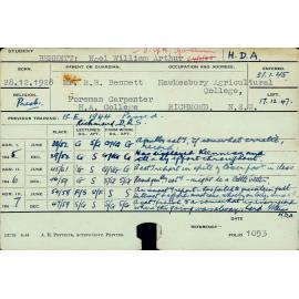 BENNETT, Noel William Arthur (Hawkesbury Diploma of Agriculture (HDA))