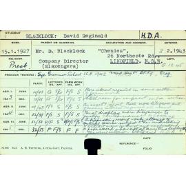 BLACKLOCK, David Reginald (Hawkesbury Diploma of Agriculture (HDA))