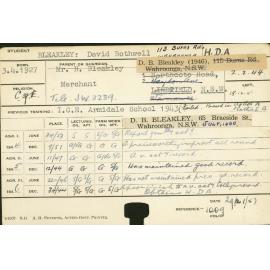 BLEAKLEY, David Bothwell (Hawkesbury Diploma of Agriculture (HDA))