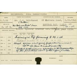 BRICKWOOD, John Sommerville (Training in Pig farming)