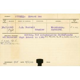 BURRELL, Edward Rex (Hawkesbury Diploma of Agriculture (HDA) - First Year Certificate)