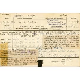 BUSBY, George (Hawkesbury Diploma of Agriculture (HDA))