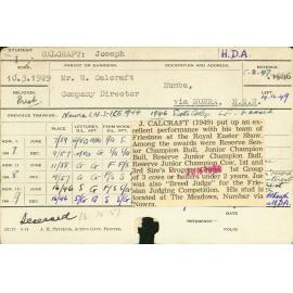 CALCRAFT, Joseph (Hawkesbury Diploma of Agriculture (HDA))