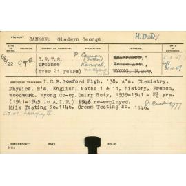 CANNON, Gladwyn George (Hawkesbury Diploma in Dairy (HDD))