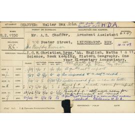 CHAFFER, Walter Rex John (Hawkesbury Diploma of Agriculture (HDA))