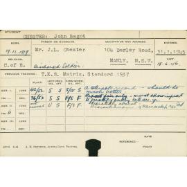CHESTER, John Bagot (Hawkesbury Diploma of Agriculture (HDA)####)