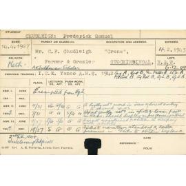 CHUDLEIGH, Frederick Samuel (Certificate - Woolclassing)