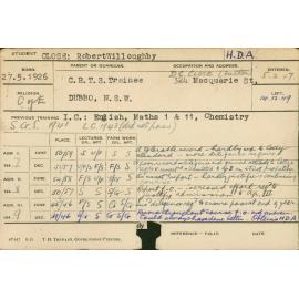 CLOSE, Robert Willoughby (Hawkesbury Diploma of Agriculture (HDA))