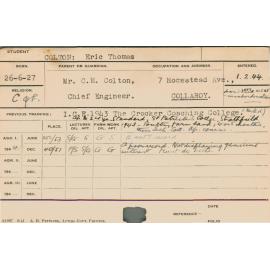 COLTON, Eric Thomas (Course Not Identified (Dismissed for insubordination))